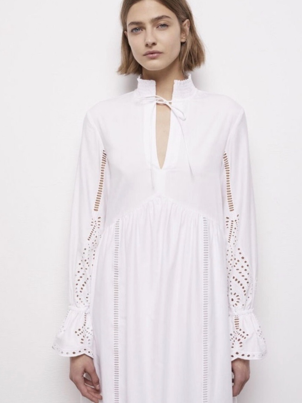 THE KOOPLES White Broderie Anglaise Maxi Dress NWT French 3 MSRP $495 - Picture 3 of 17